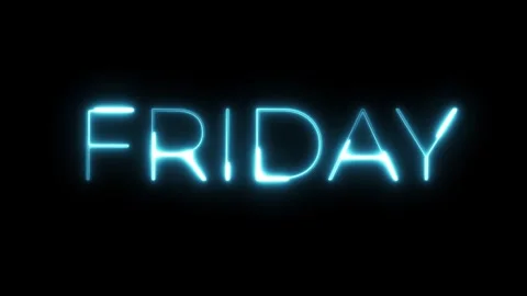 Friday neon text animation Stock Footage 287404561
