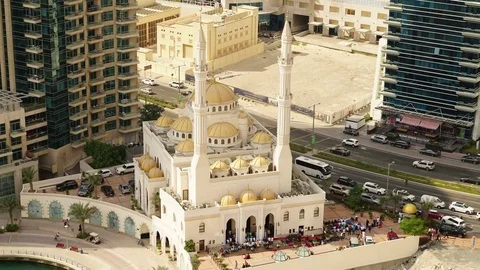 Friday prayer at a mosque in Dubai Video stock 85397036