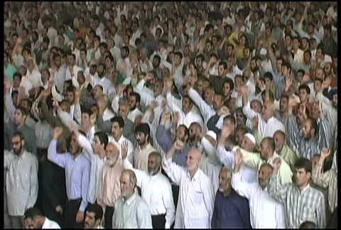 Friday Prayers Tehran: Chanting Stock Footage 492279