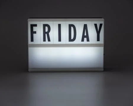 'Friday' in retro lightbox Stock Photos