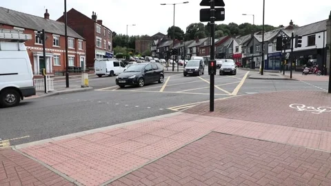 Friday Rush Hour Traffic in Sheffield Stock Footage 134644789