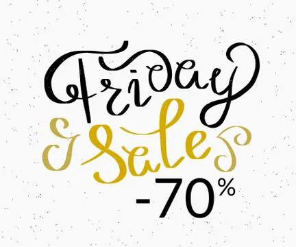 Friday sale hand made script design template Ilustración de archivo
