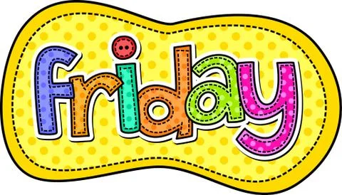 Friday Stitch Text Label Stock-Illustration