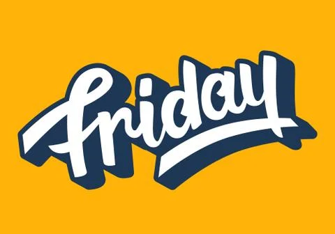Friday trendy lettering Illustrazione stock