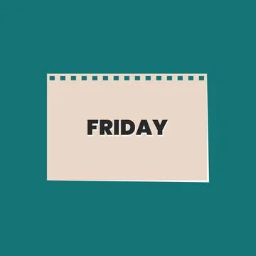 Friday Typography text on calendar background Illustrazione stock