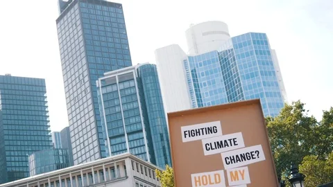 Fridays for Future Climate Change Protest Sign Stock Footage 118664785