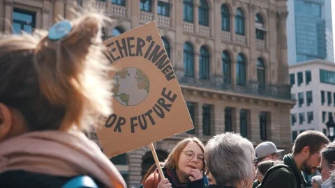 Fridays for Future Climate Change Protest Sign Stock Footage 118664877
