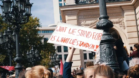 Fridays for Future Climate Change Protest Sign Stock Footage 118664880