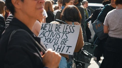 Fridays for Future Climate Change Protest Sign Stock Footage 118665482