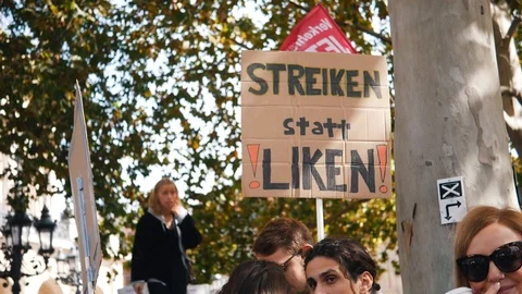 Fridays for Future Climate Change Protest Sign Stock Footage 118665644