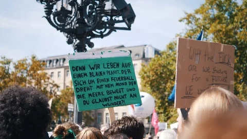 Fridays for Future Climate Change Protest Sign Stock Footage 118665806