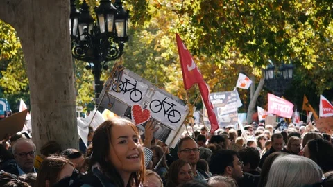 Fridays for Future Climate Change Protest Sign Stock Footage 118665982