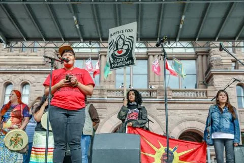 'Fridays for Future'  Climate Change Protest in Toronto, Canada. Stock Photos