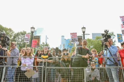 'Fridays for Future'  Climate Change Protest in Toronto, Canada. Stock Photos