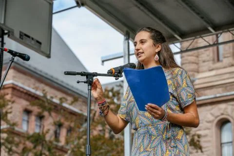 'Fridays for Future' Climate Change Protest in Toronto, Canada. Stock Photos