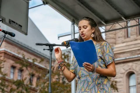 'Fridays for Future' Climate Change Protest in Toronto, Canada. Stock Photos