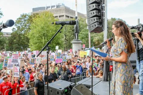 'Fridays for Future' Climate Change Protest in Toronto, Canada. Stock Photos