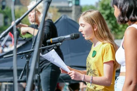 'Fridays for Future'  Climate Change Protest in Toronto, Canada. Stock Photos