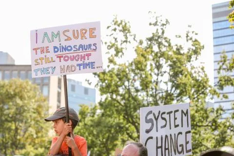 'Fridays for Future' Climate Change Protest in Toronto, Canada. Stock Photos