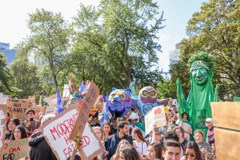 'Fridays for Future' Climate Change Protest in Toronto, Canada. Stock Photos