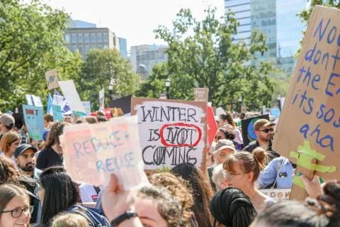 'Fridays for Future' Climate Change Protest in Toronto, Canada. Stock Photos