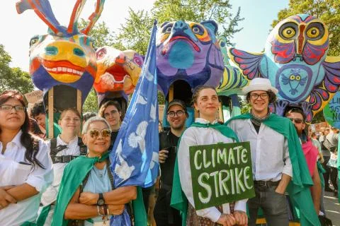 'Fridays for Future' Climate Change Protest in Toronto, Canada. Stock Photos