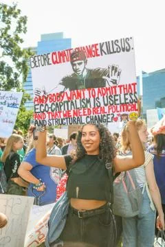 'Fridays for Future' Climate Change Protest in Toronto, Canada. Stock Photos