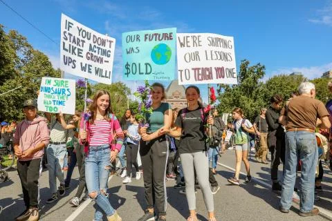'Fridays for Future' Climate Change Protest in Toronto, Canada. Stock Photos
