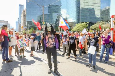 'Fridays for Future' climate change protest in Toronto, Canada. Stock Photos