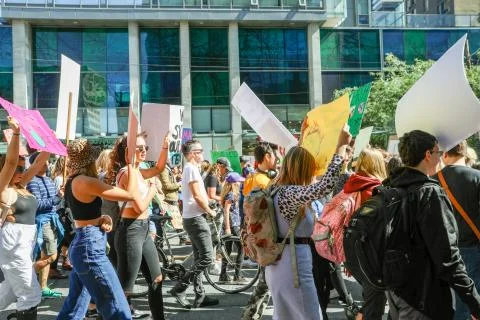'Fridays for Future' climate change protest in Toronto, Canada. Foto stock