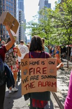 'Fridays for Future' climate change protest in Toronto, Canada. Stock Photos