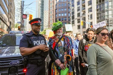 'Fridays for Future' climate change protest in Toronto, Canada. Stock Photos