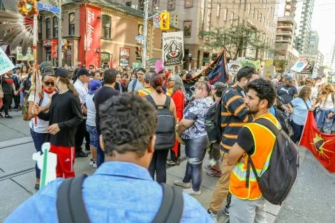 'Fridays for Future' climate change protest in Toronto, Canada. Stock Photos