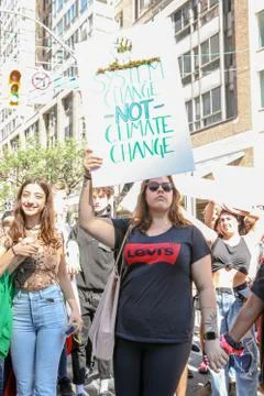 'Fridays for Future' climate change protest in Toronto, Canada. Stock Photos