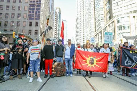 'Fridays for Future' climate change protest in Toronto, Canada. Stock Photos