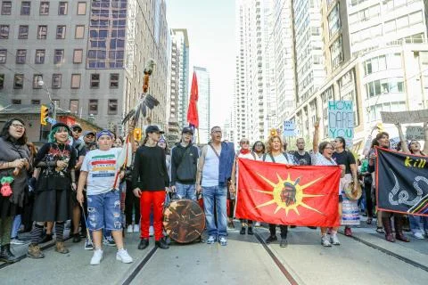 'Fridays for Future' climate change protest in Toronto, Canada. Stock Photos