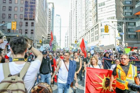 'Fridays for Future' climate change protest in Toronto, Canada. Stock Photos