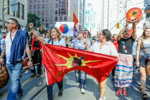 'Fridays for Future' climate change protest in Toronto, Canada. Stock Photos
