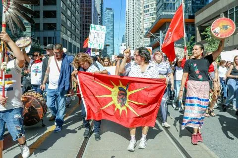 'Fridays for Future' climate change protest in Toronto, Canada. Stock Photos