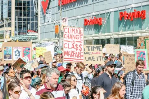 'Fridays for Future' climate change protest in Toronto, Canada. Stock Photos