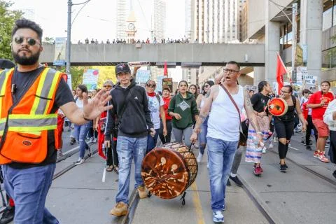 'Fridays for Future' climate change protest in Toronto, Canada. Stock Photos