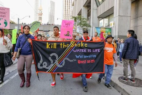 'Fridays for Future' climate change protest in Toronto, Canada. Stock Photos