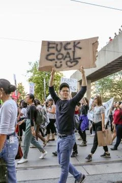 'Fridays for Future' climate change protest in Toronto, Canada. Stock Photos