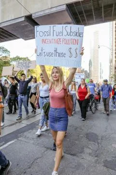 'Fridays for Future' climate change protest in Toronto, Canada. Stock Photos
