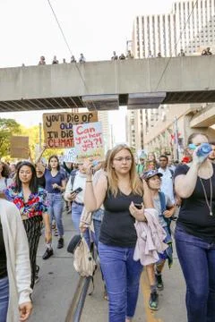 'Fridays for Future' climate change protest in Toronto, Canada. Stock Photos