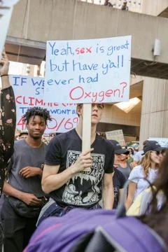 'Fridays for Future' climate change protest in Toronto, Canada. Stock Photos