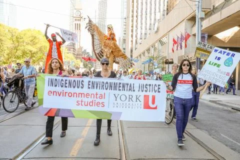 'Fridays for Future' climate change protest in Toronto, Canada. Stock Photos