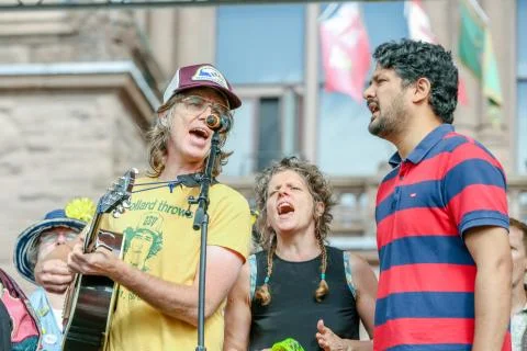 'Fridays for Future' climate change protest in Toronto, Canada. Stock Photos