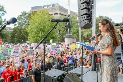 'Fridays for Future' climate change protest in Toronto, Canada. Stock Photos