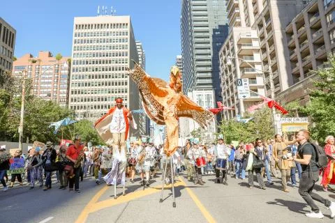 'Fridays for Future' climate change protest in Toronto, Canada. Stock Photos